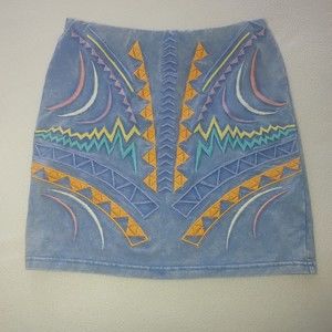 Do + Be Stretch Mini Skirt Size Medium Pull On Colorful